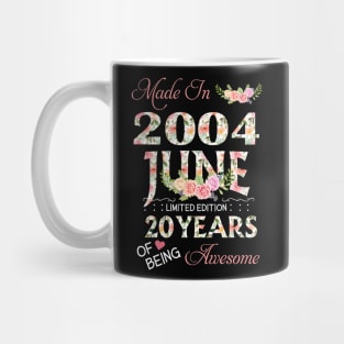 N462004 Flower June 2004 20 Years Of Being Awesome 20th Birthday for Women and Men Mug